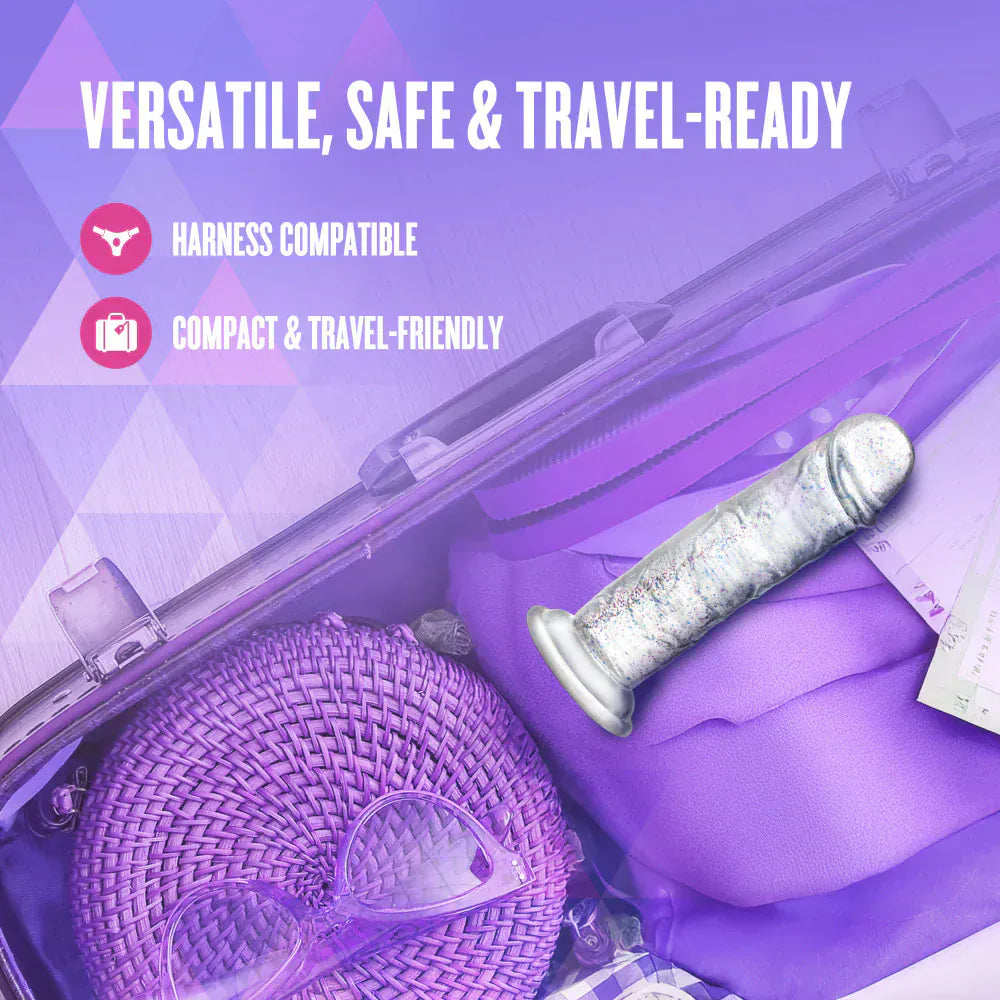 Dildo Realiste & Ventouse - Naturally Yours Gala | 6 po Clair Scintillant & Harnais Compatible Blush Novelties Sensations plus