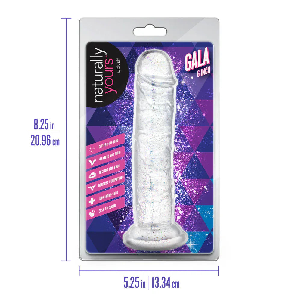 Dildo Realiste & Ventouse - Naturally Yours Gala | 6 po Clair Scintillant & Harnais Compatible Blush Novelties Sensations plus