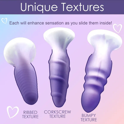 Ensemble de 3 Plugs Anaux - Simply Sweet | Texturé en Silicone Simply Sweet Sensations plus