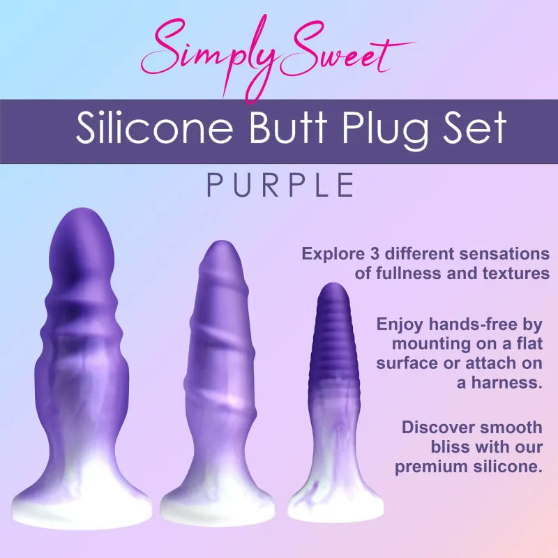 Ensemble de 3 Plugs Anaux - Simply Sweet | Texturé en Silicone Simply Sweet Sensations plus
