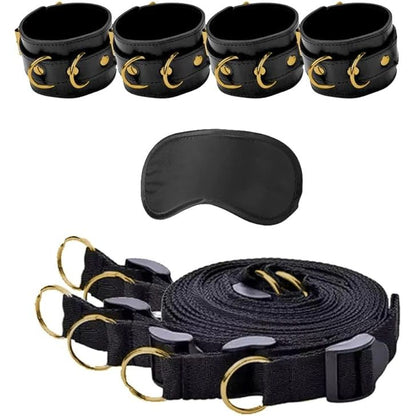 Ensemble de Contention de Lit - Bed Bindings Restraint System Gold | Séduction & Contrôle Ouch! Sensations plus