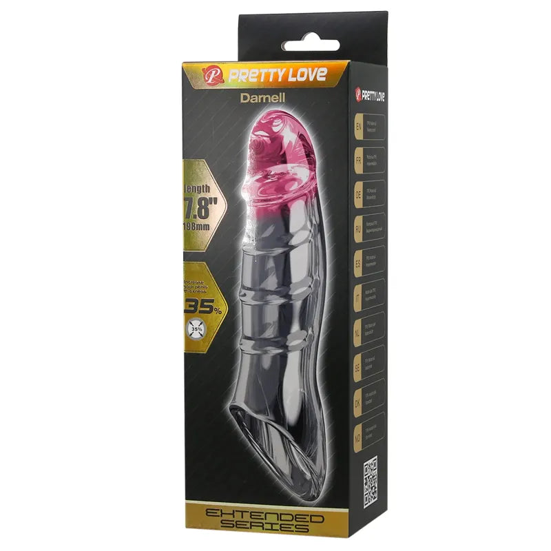 Extension à Pénis - Pretty Love Damell | Gaine Réaliste Nervurée Pretty Love Sensations plus