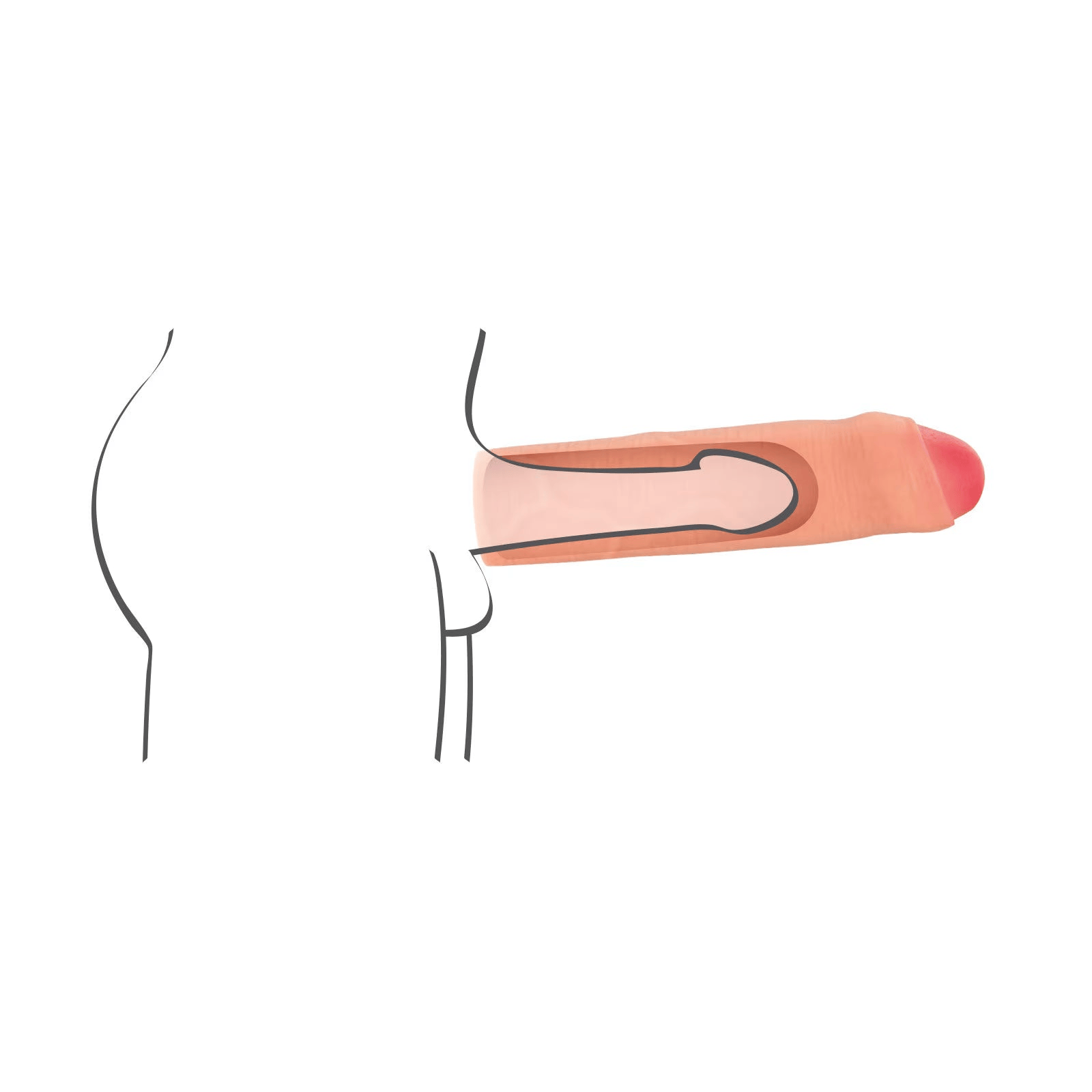 Extension à Pénis - Real Body Biggy | Gaine avec Prépuce 16 cm Real Body Sensations plus