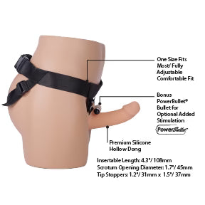 Harnais Creux Vibrant - Addiction 7” Silicone Hollow Dong Strap-On | Confort & Maintien Addiction Sensations plus