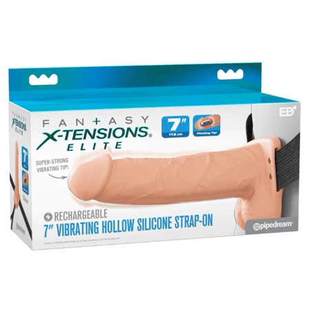Harnais Creux Vibrant - Fantasy X-Tensions Elite 7" Strap-On | Confo, 10 modes & Rechargeable Pipedream Sensations plus