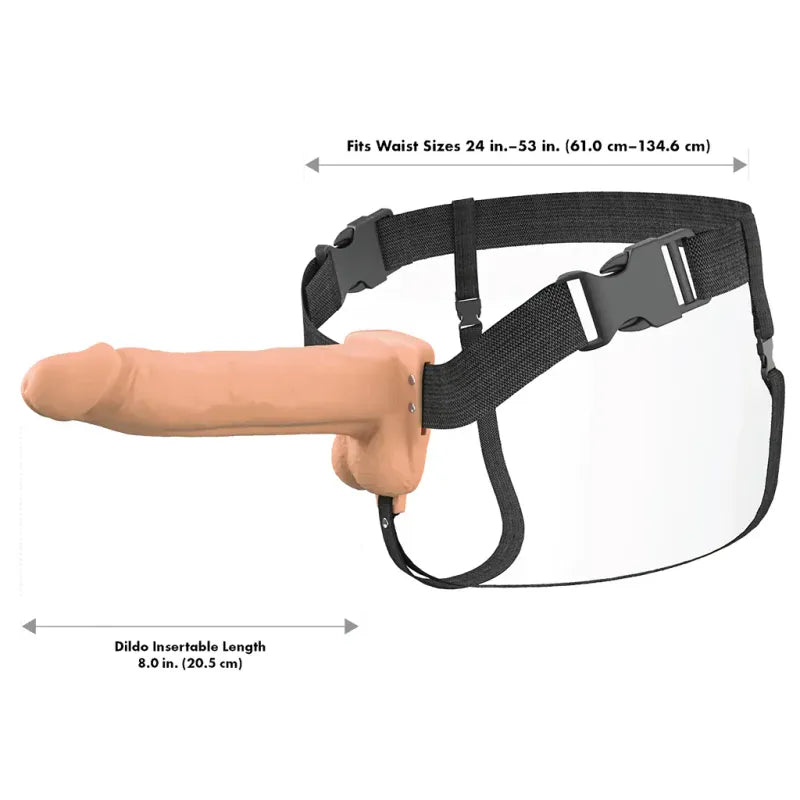 Harnais Creux Vibrant - Fantasy X-Tensions Elite 8" Strap-On | 10 modes, Rechargeable & Confo Pipedream Sensations plus