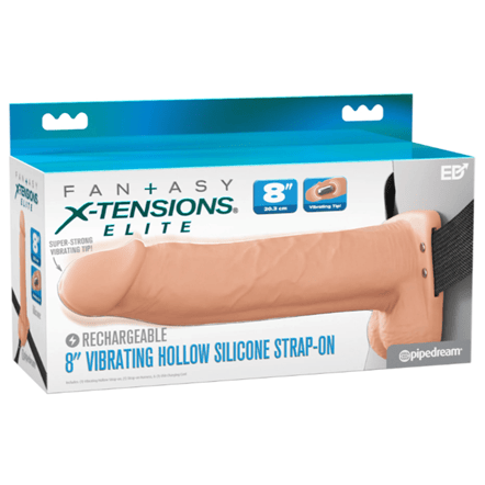 Harnais Creux Vibrant - Fantasy X-Tensions Elite 8" Strap-On | 10 modes, Rechargeable & Confo Pipedream Sensations plus