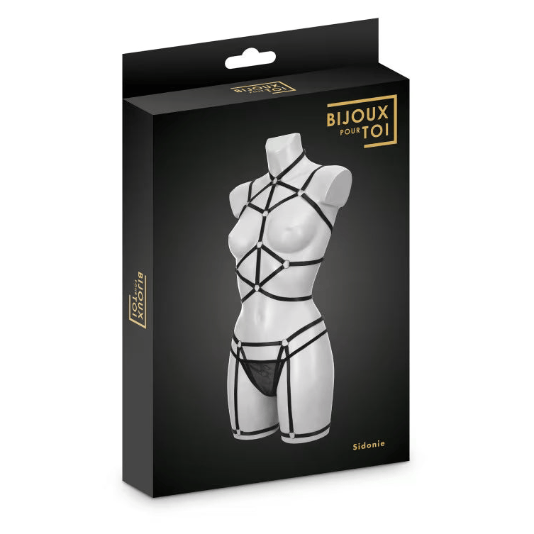 Harnais de Corps Élastique - Bijoux pour Toi Sidonie | Lingerie Look Sexy 3 Pièces Bijoux pour toi Sensations plus