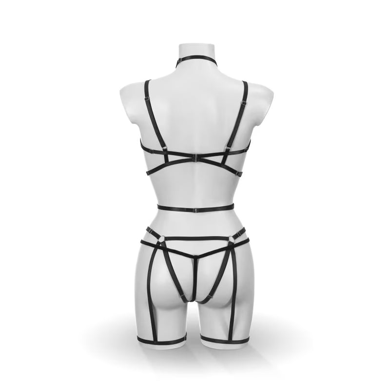 Harnais de Corps Élastique - Bijoux pour Toi Sidonie | Lingerie Look Sexy 3 Pièces Bijoux pour toi Sensations plus