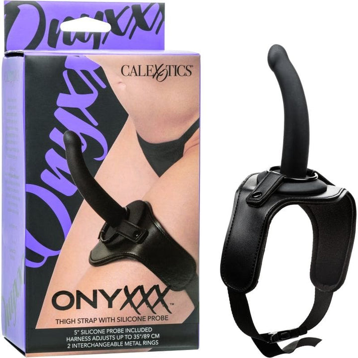 Harnais de Cuisse - CalExotics - Onyxxx Thigh Strap with Silicone Probe CalExotics Sensations plus