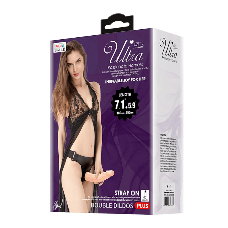 Harnais & Double Dildo Réaliste - Ultra Strap-On | Double Pénétration pour Plaisir Partagé Pretty Love Sensations plus