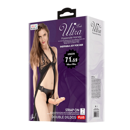 Harnais & Double Dildo Réaliste - Ultra Strap-On | Double Pénétration pour Plaisir Partagé Pretty Love Sensations plus