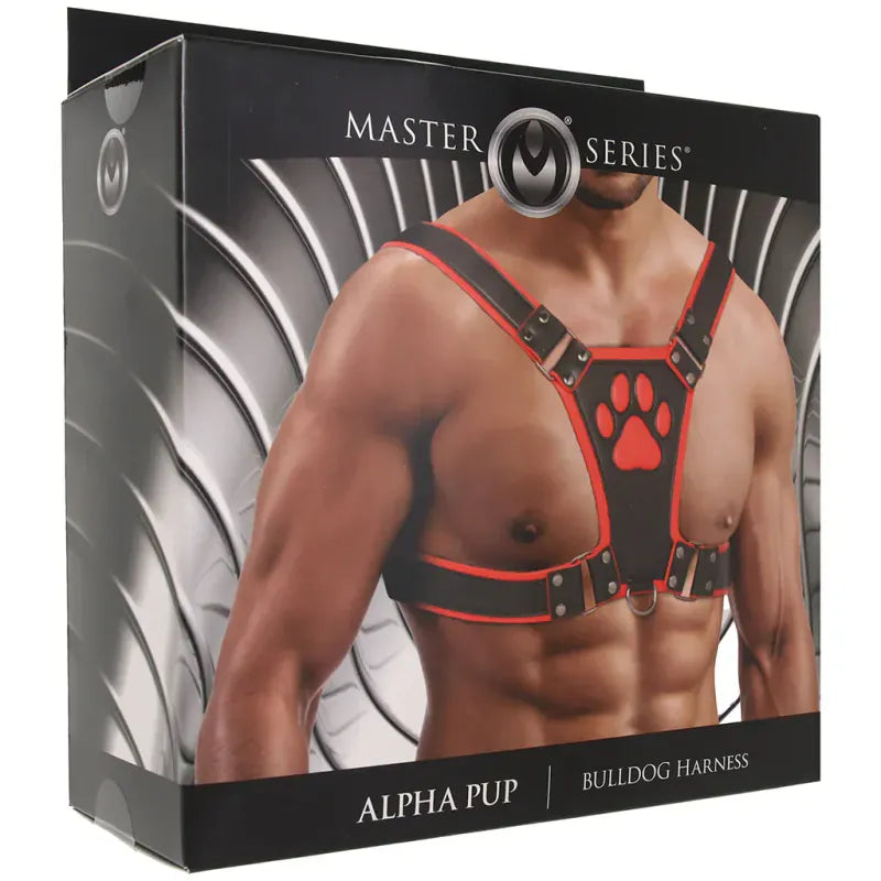 Harnais Puppy Play - Alpha Pup Bulldog Harness | Ajustable en Cuir Vegan Durable & Stylé Master Series Sensations plus