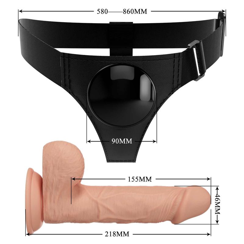 Harnais Universel & Dildo Réaliste - Pretty Love Jerry 7,6" | Confort, Maintien & Polyvalent Pretty Love Sensations plus