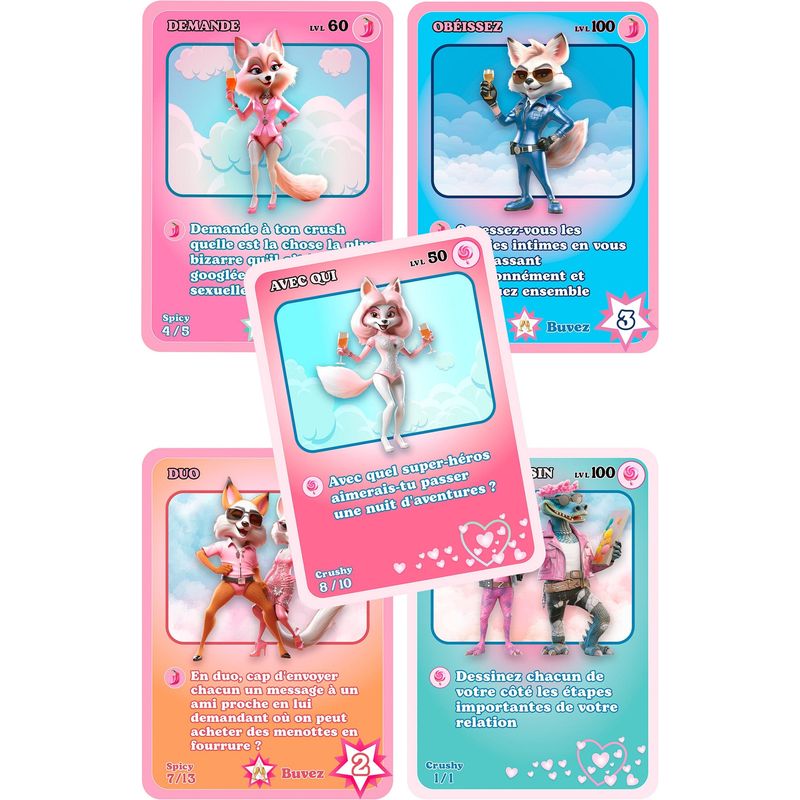 Jeu d’Apéro pour Couple - Drunky Crush | 500 Cartes Complices & Spicy Drunky Crush Sensations plus
