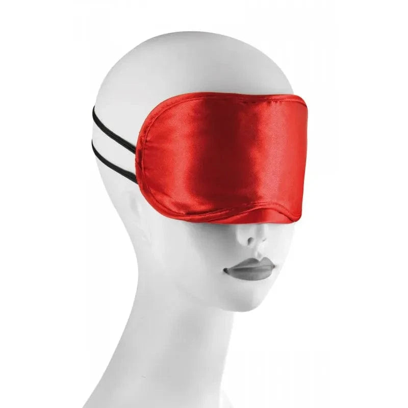 Jeu de 2 Masques en Satinés - Love Mask | Noir & Rouge pour Jeux Érotiques Sweet Caress Sensations plus