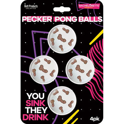 Jeu Sexe Pong - Pecker Beer Pong Balls 4pk | 4 Balles Supplémentaires Hott Products Sensations plus
