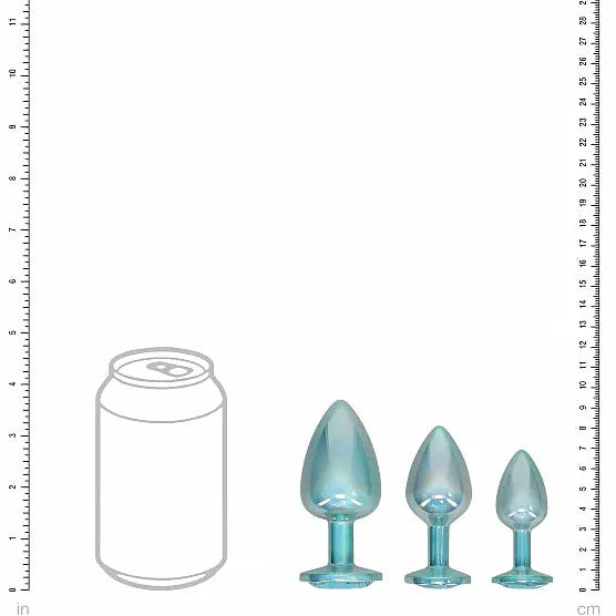 Kit de 3 Plugs Anaux en Bleu Métallique - Ouch! Paris Collection | Luxe, Plaisir & Sécurité Ouch! Sensations plus