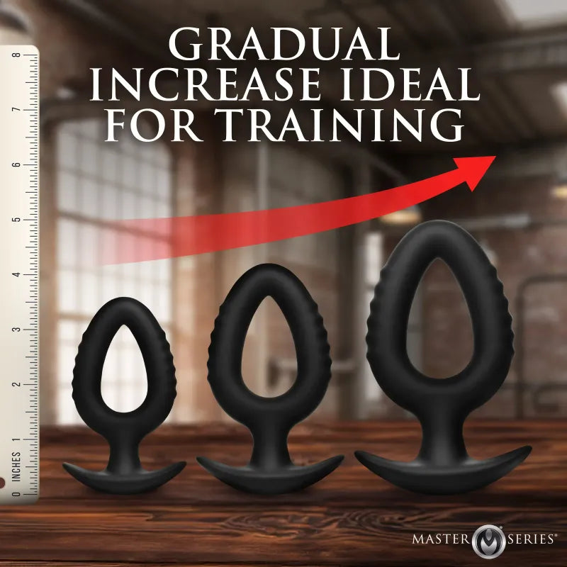 Kit de 3 Plugs Anaux - Master Series Pop Plugs | Silicone Premium Progressif & Sécuritaire Master Series Sensations plus