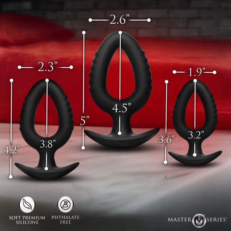 Kit de 3 Plugs Anaux - Master Series Pop Plugs | Silicone Premium Progressif & Sécuritaire Master Series Sensations plus