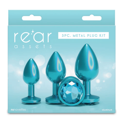 Kit de 3 Plugs Anaux - Rear Assets Trainer Iridescent | Luxe, Sécurité & Plaisir Progressif NS Novelties Sensations plus