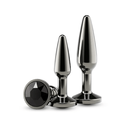 Kit de Plug Anal - Rear Assets Gunmetal | 2 Plugs Anneaux, Aluminium & Plaisir Progressif NS Novelties Sensations plus