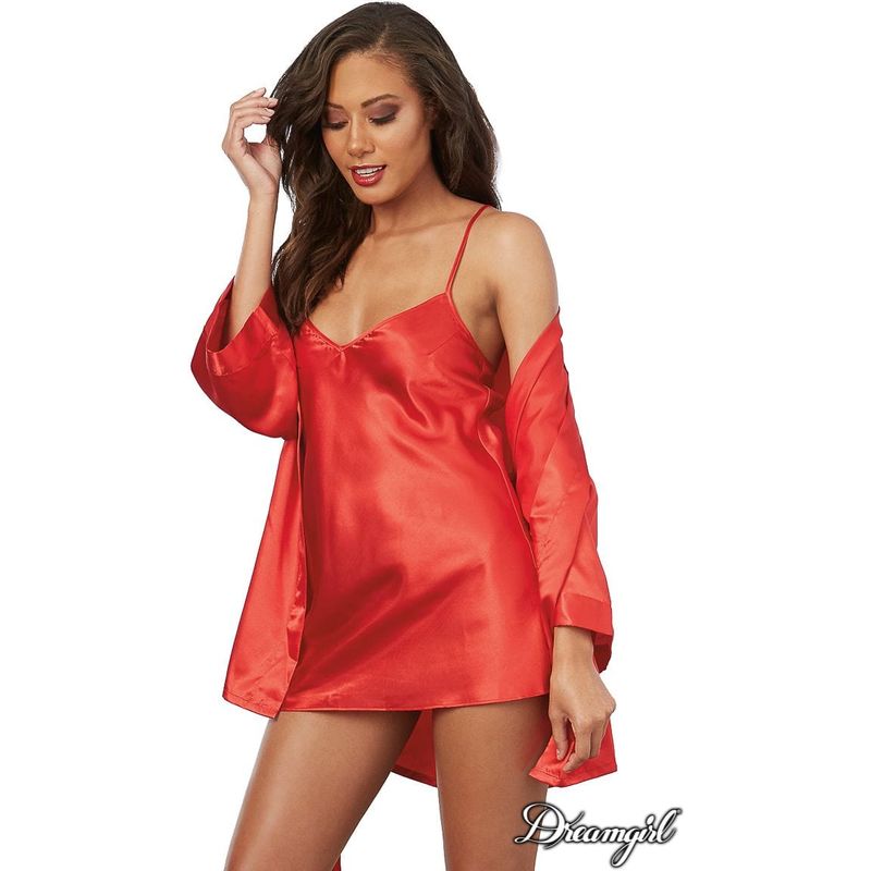 Lingerie Dreamgirl - Ensemble Peignoir et Babydoll en Satin 3717 Sensations Plus Sensations plus