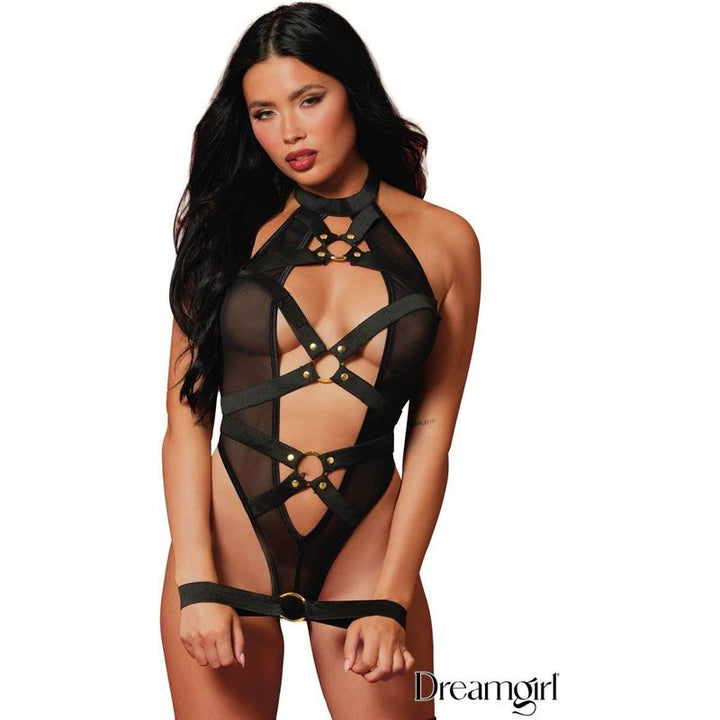 Lingerie Dreamgirl - Teddy fétiche et menotte 12816 Dreamgirl Sensations plus