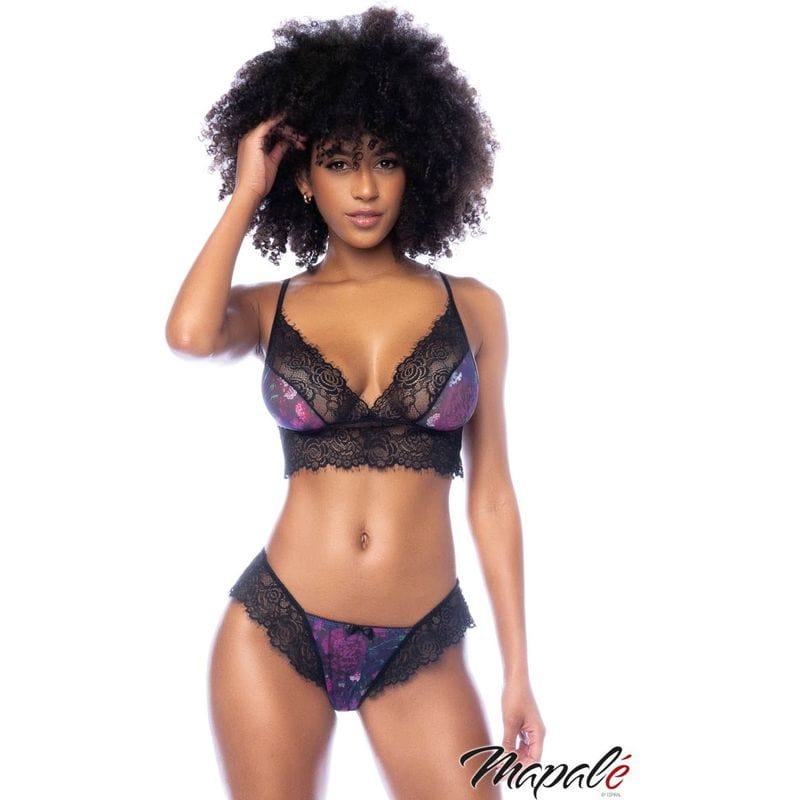 Lingerie Mapalé - Ensemble 2 pc en dentelle frangé 8864 Mapalé Sensations plus