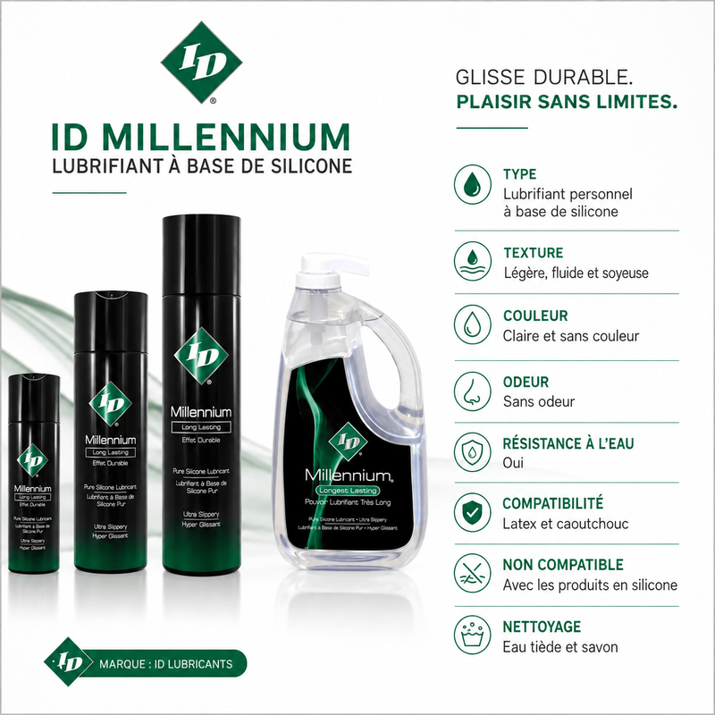 Lubrifiant Intime à Base de Silicone - ID Millennium | Longue Durée ID Lubricants Sensations plus