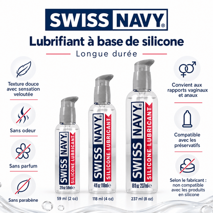 Lubrifiant Intime à base de silicone - Swiss Navy | Longue Durée Swiss Navy Sensations plus