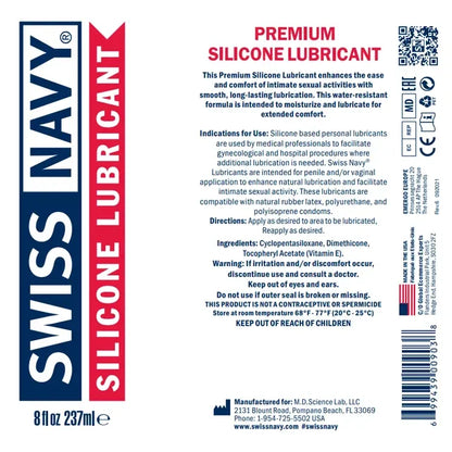 Lubrifiant Intime à base de silicone - Swiss Navy | Longue Durée Swiss Navy Sensations plus