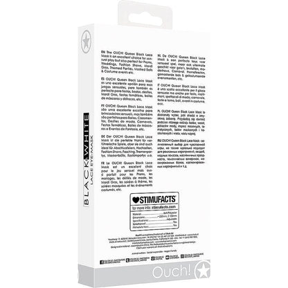 Masque de Luxe pour les Yeux – Lace Eye-Mask Queen | Élégance & Séduction Ouch! B&W Sensations plus