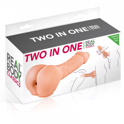 Masturbateur 2 en 1 - Real Body Two in One | Gaine Réaliste à Pénis & Prolonge Jusqu’à 5 cm Real Body Sensations plus