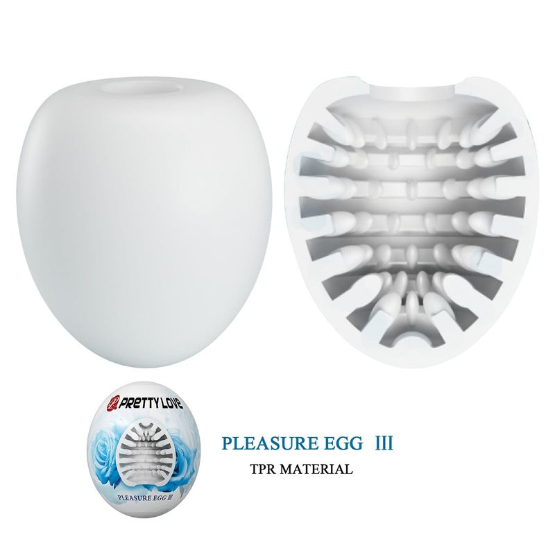 Masturbateur Discret pour Homme - Pleasure Egg | 3 Textures pour Stimuler le Gland Pretty Love Sensations plus