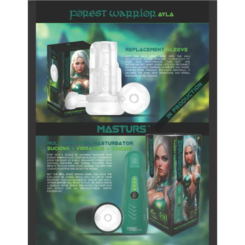 Masturbateur Vibrant à Succion - Ayla Forest Warrior | Expérience Virtuel Interactive Shots Toys - Masturs Sensations plus