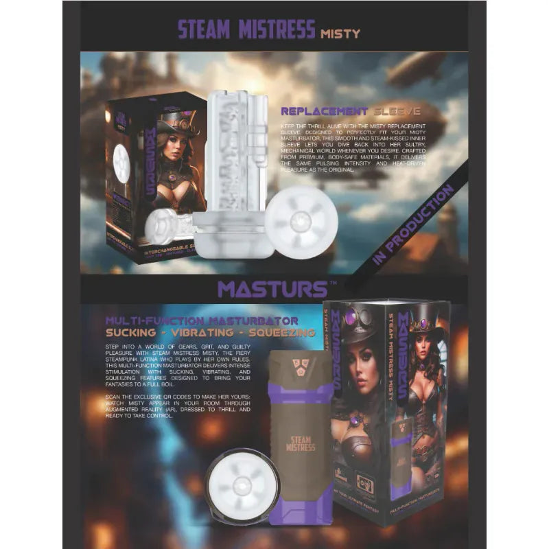 Masturbateur Vibrant à Succion & Compression - Misty Steam Mistress | AR Réalité Virtuelle Shots Toys - Masturs Sensations plus