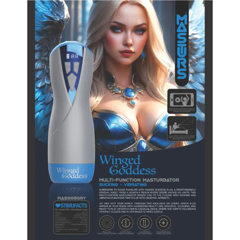 Masturbateur Vibrant à Succion - Eloa Winged Goddess | Multi-Fonctions & Réalité Virtuelle Shots Toys - Masturs Sensations plus