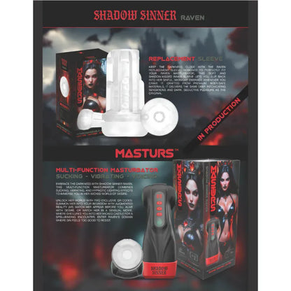Masturbateur Vibrant à Succion - Raven Shadow Sinne | Réalité Virtuelle & Multi-Fonctions Shots Toys - Masturs Sensations plus