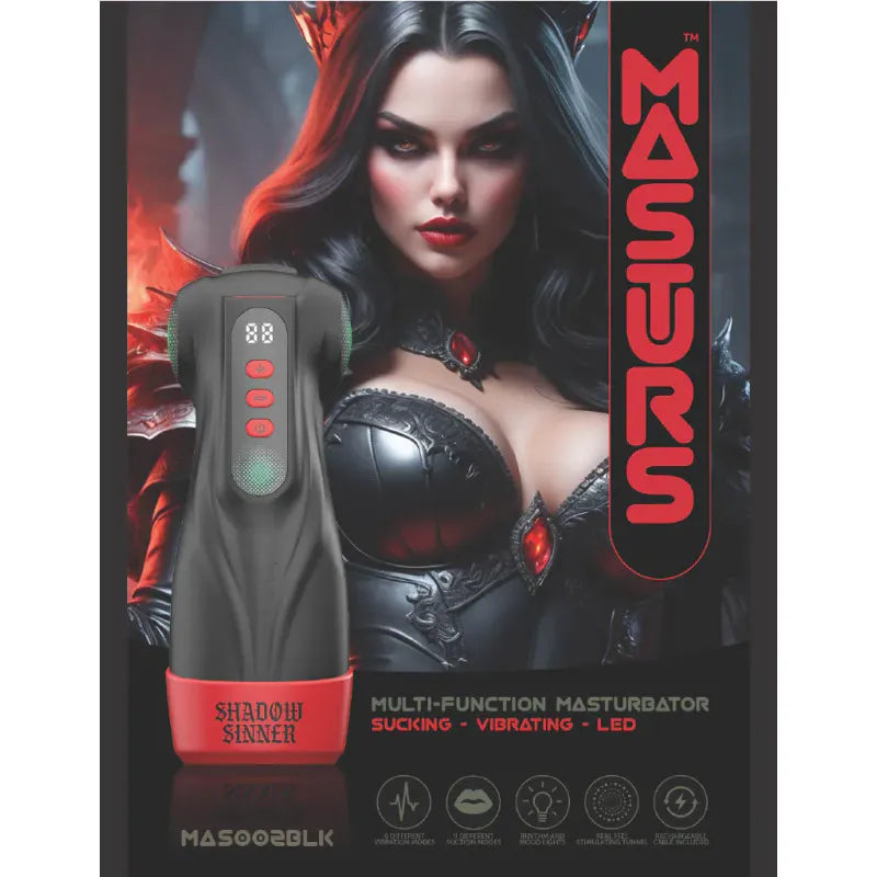 Masturbateur Vibrant à Succion - Raven Shadow Sinne | Réalité Virtuelle & Multi-Fonctions Shots Toys - Masturs Sensations plus