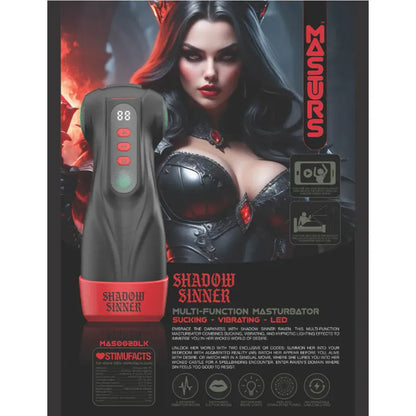 Masturbateur Vibrant à Succion - Raven Shadow Sinne | Réalité Virtuelle & Multi-Fonctions Shots Toys - Masturs Sensations plus