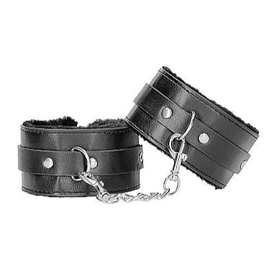 Menottes de Cheville - Ouch! B&W - Plush Bonded Leather Ankle Cuffs Shots America Sensations plus