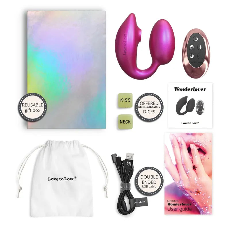 Œuf Vibrant Double Action avec Flapping - Wonderlover | Contrôle Total à Distance Love to Love Sensations plus