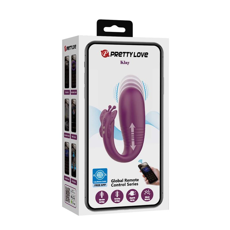 Œuf Vibrant Va-et-Vient Connecté - Pretty Love Klay | Double Stimulation Point G & Clitoris Pretty Love Sensations plus