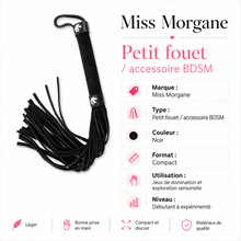 Petit Fouet Noir de BDSM - Miss Morgane | 12 Pouces Miss Morgane Sensations plus