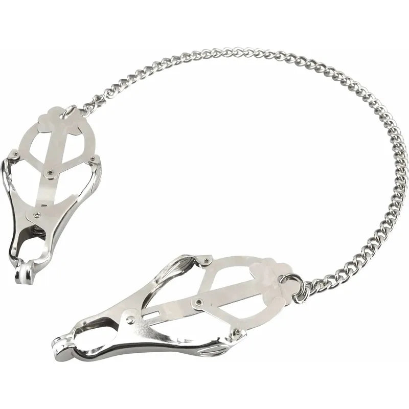 Pinces à mamelons avec chaîne - Lux Fetish - Japanese Clover Nipple Clamps Lux Fetish Sensations plus