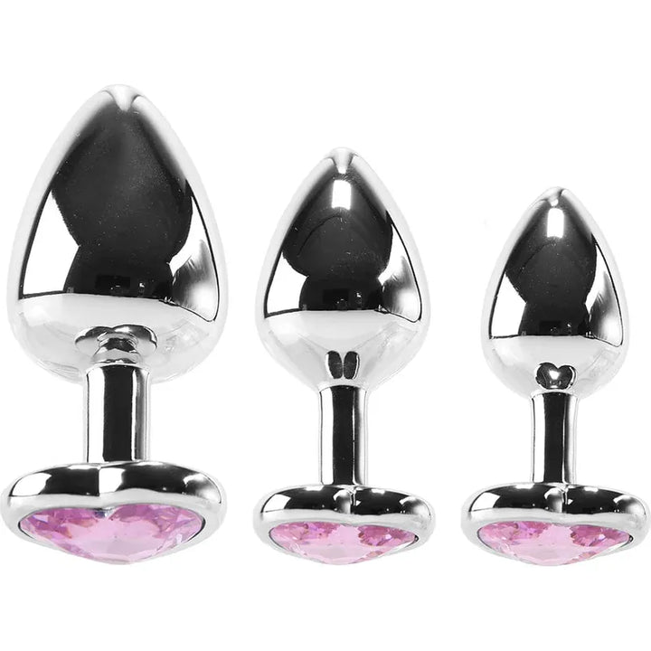 Plug Anal - Booty Sparks - Ensemble avec Diamants en Coeur XR brands Sensations plus