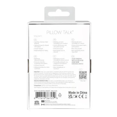 Plug Anal en Acier Inoxydable - Sneaky | Pillow Talk Pillow Talk Sensations plus