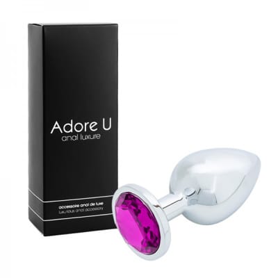 Plug Anal en Argent avec Pierre Mauve - Anal Luxure | Adore U Adore U - Anal Luxure Sensations plus