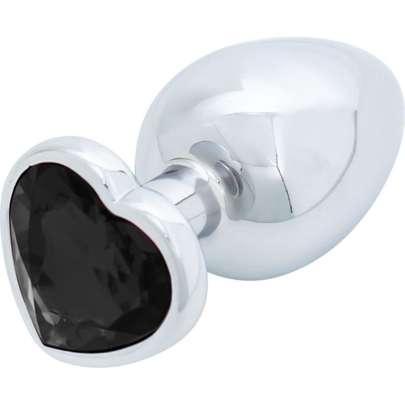 Plug anal en métal - Anal Luxure - Plug Anal Coeur - Pierre Noir Adore U - Anal Luxure Sensations plus